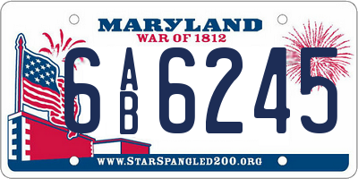 MD license plate 6AB6245