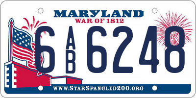 MD license plate 6AB6248