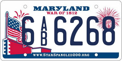MD license plate 6AB6268