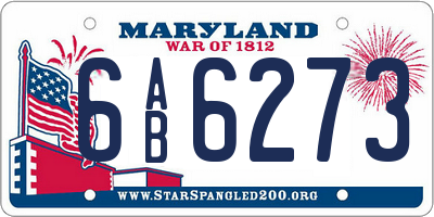MD license plate 6AB6273