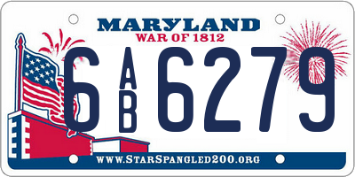 MD license plate 6AB6279
