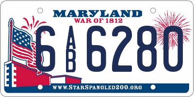 MD license plate 6AB6280