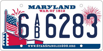 MD license plate 6AB6283
