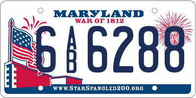 MD license plate 6AB6288