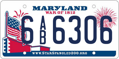 MD license plate 6AB6306
