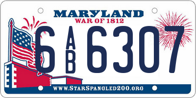 MD license plate 6AB6307