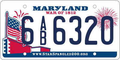 MD license plate 6AB6320