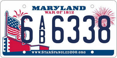MD license plate 6AB6338