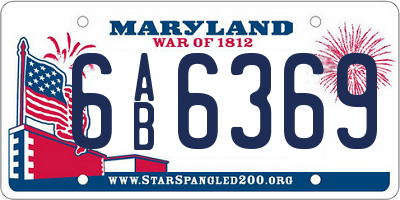 MD license plate 6AB6369