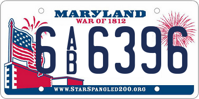 MD license plate 6AB6396