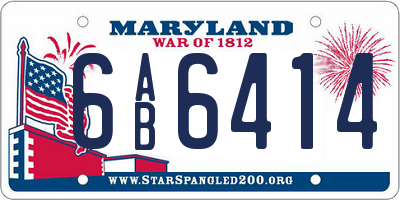 MD license plate 6AB6414