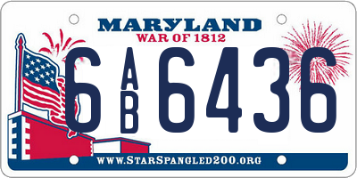 MD license plate 6AB6436