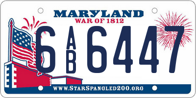 MD license plate 6AB6447