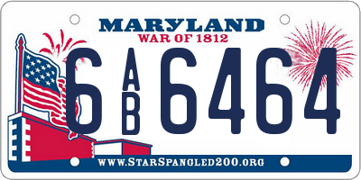 MD license plate 6AB6464