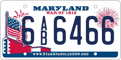 MD license plate 6AB6466