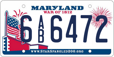 MD license plate 6AB6472
