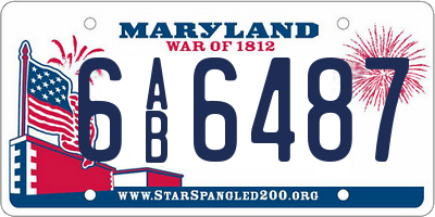 MD license plate 6AB6487