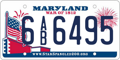 MD license plate 6AB6495