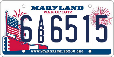 MD license plate 6AB6515