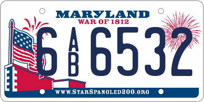 MD license plate 6AB6532