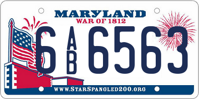 MD license plate 6AB6563