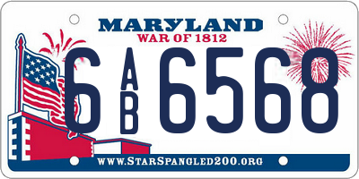 MD license plate 6AB6568