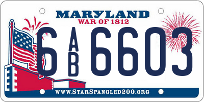 MD license plate 6AB6603