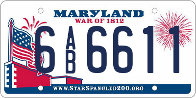 MD license plate 6AB6611