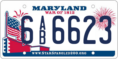 MD license plate 6AB6623