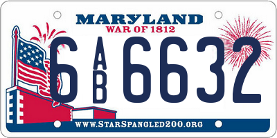 MD license plate 6AB6632