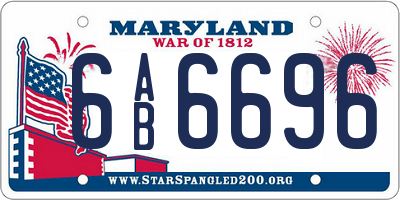 MD license plate 6AB6696