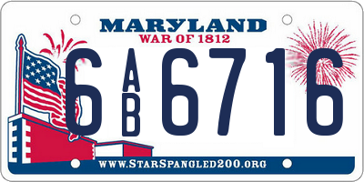 MD license plate 6AB6716