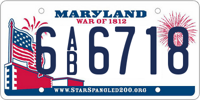 MD license plate 6AB6718