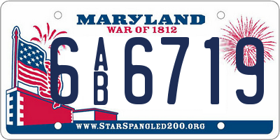 MD license plate 6AB6719