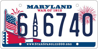 MD license plate 6AB6740