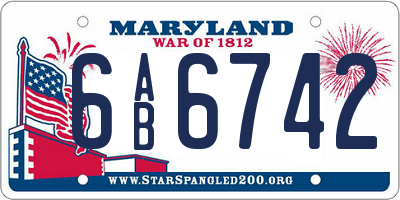 MD license plate 6AB6742
