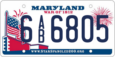 MD license plate 6AB6805