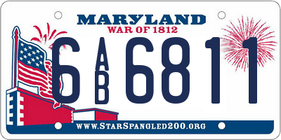 MD license plate 6AB6811