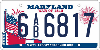 MD license plate 6AB6817