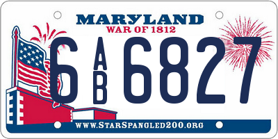 MD license plate 6AB6827
