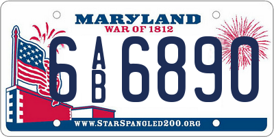 MD license plate 6AB6890