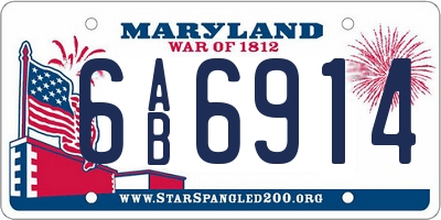 MD license plate 6AB6914