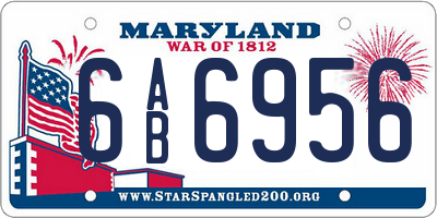 MD license plate 6AB6956