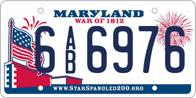 MD license plate 6AB6976