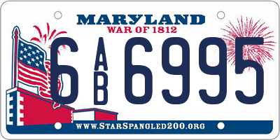 MD license plate 6AB6995