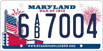 MD license plate 6AB7004