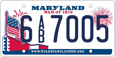 MD license plate 6AB7005