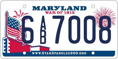 MD license plate 6AB7008