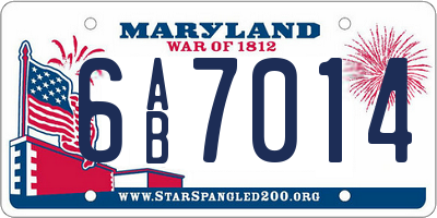 MD license plate 6AB7014