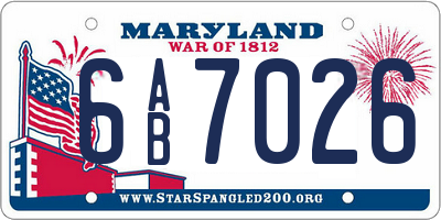 MD license plate 6AB7026